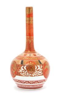 A Japanese Kutani Porcelain Bottle Vase Height 7 inches.