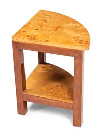 A Continental Burl Birch Five-Piece Low Nesting Table