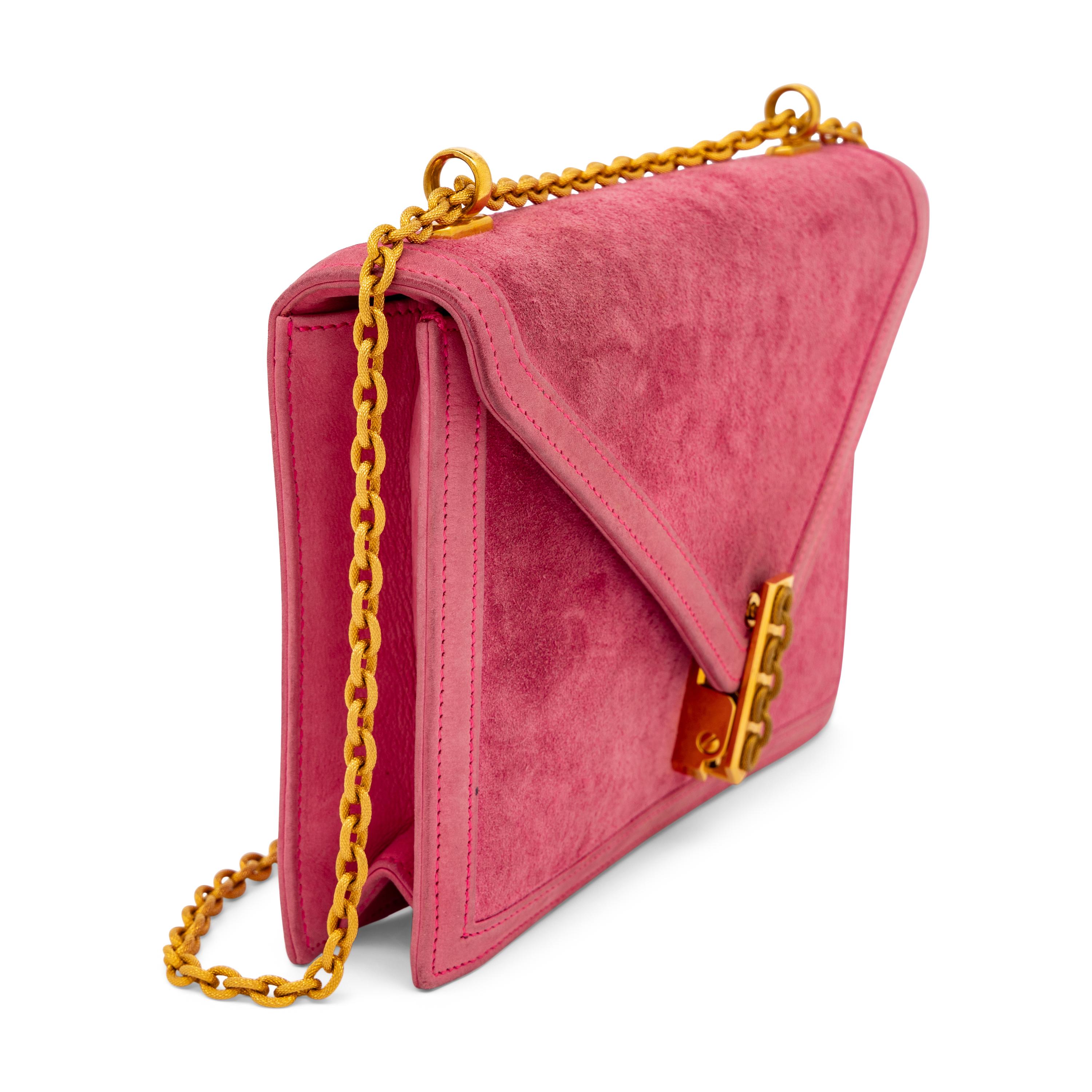 Hermès, Alcazar Bag in Pink Doblis Suede, 1986