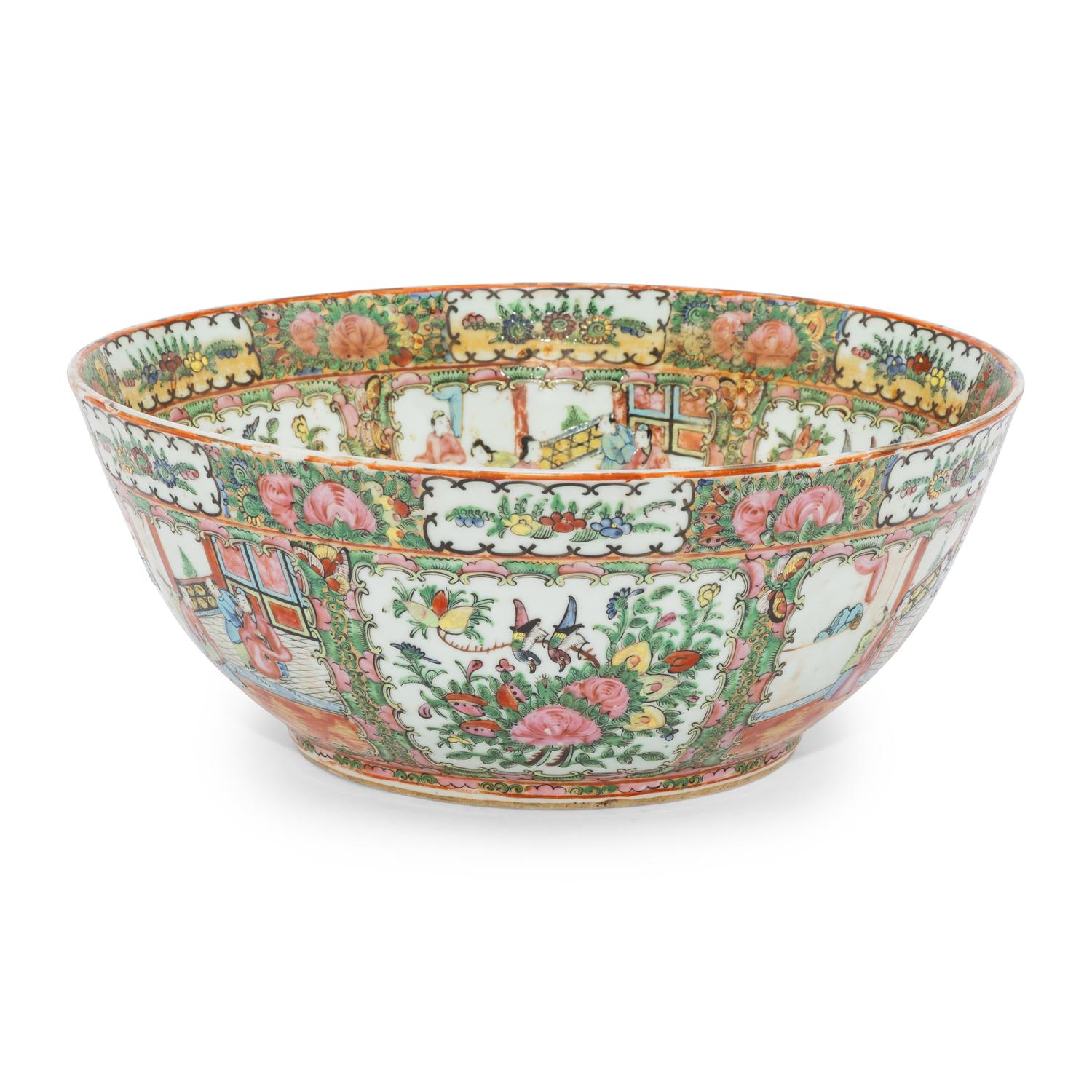 A Chinese Export Porcelain Famille Rose Punch Bowl