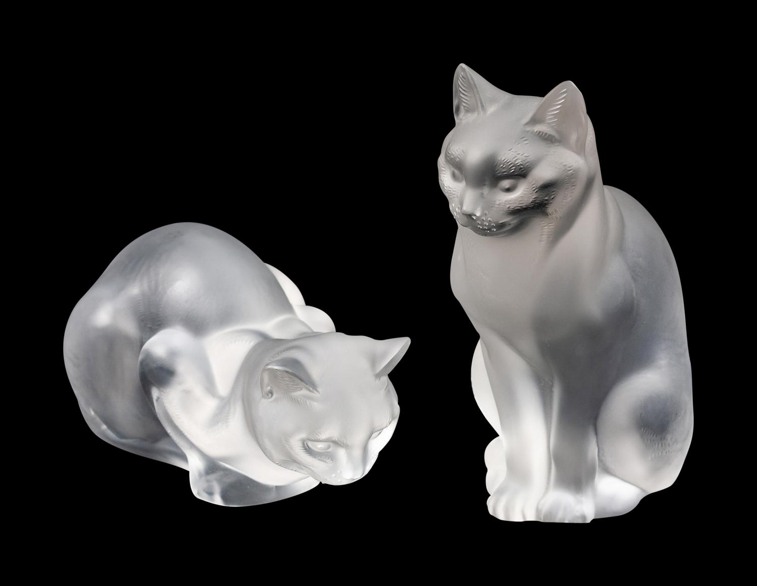 Two Lalique Molded and Frosted Glass Figures