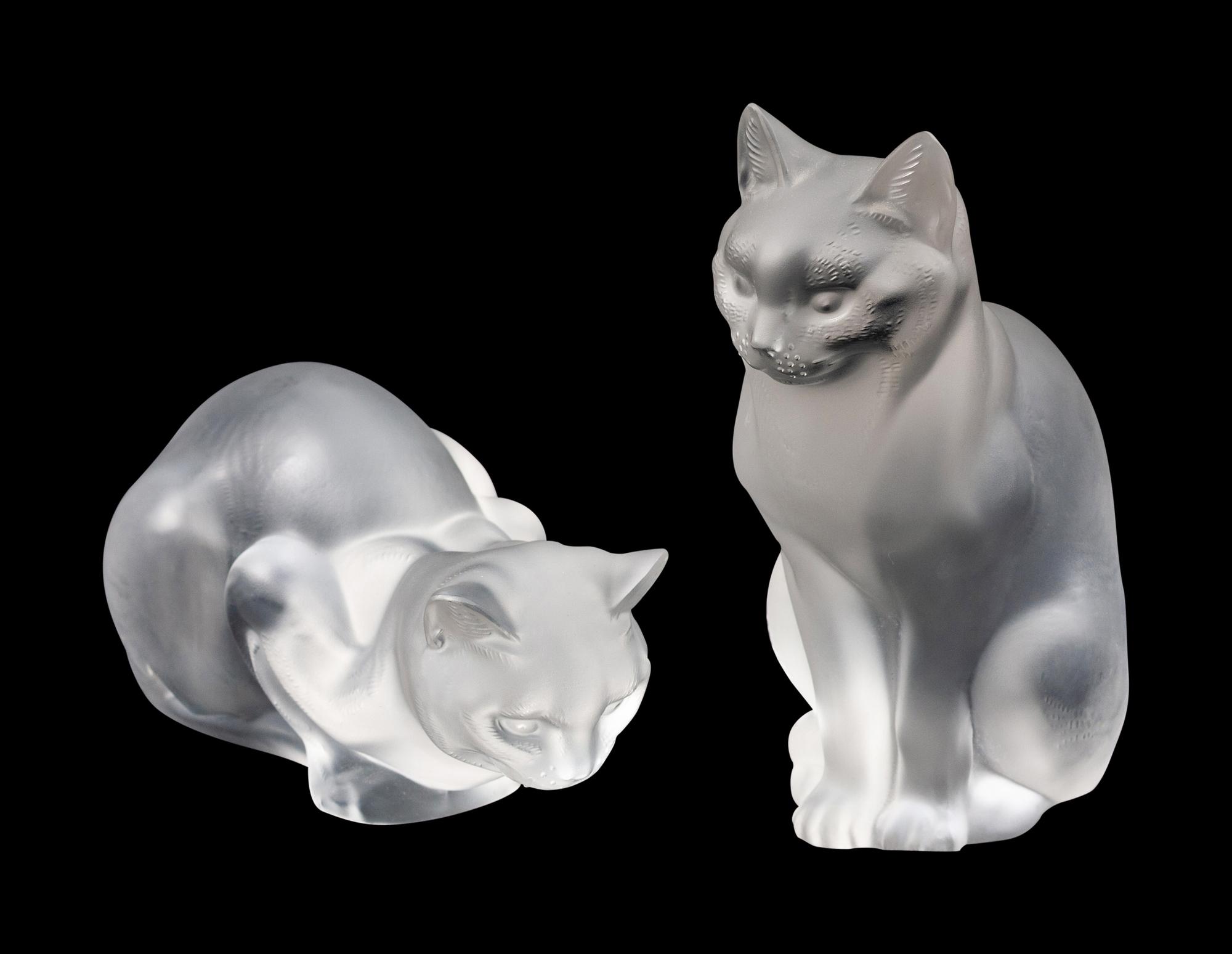 Two Lalique Molded and Frosted Glass Figures