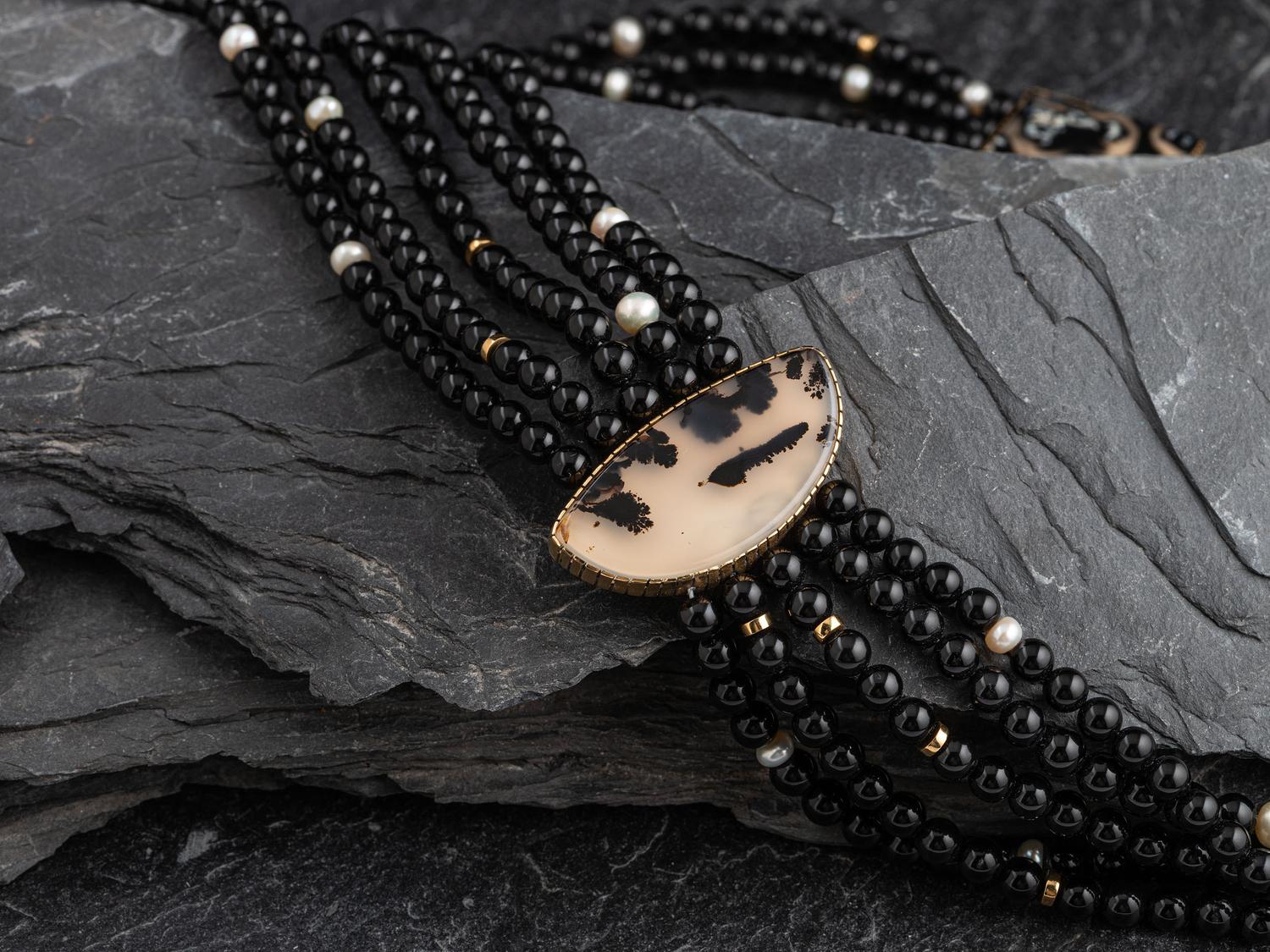 Multi-strand Necklace, with 18K Gold Accents