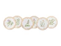 A Set of Six Royal Copenhagen Flora Danica Reticulated Porcelain Luncheon Plates
