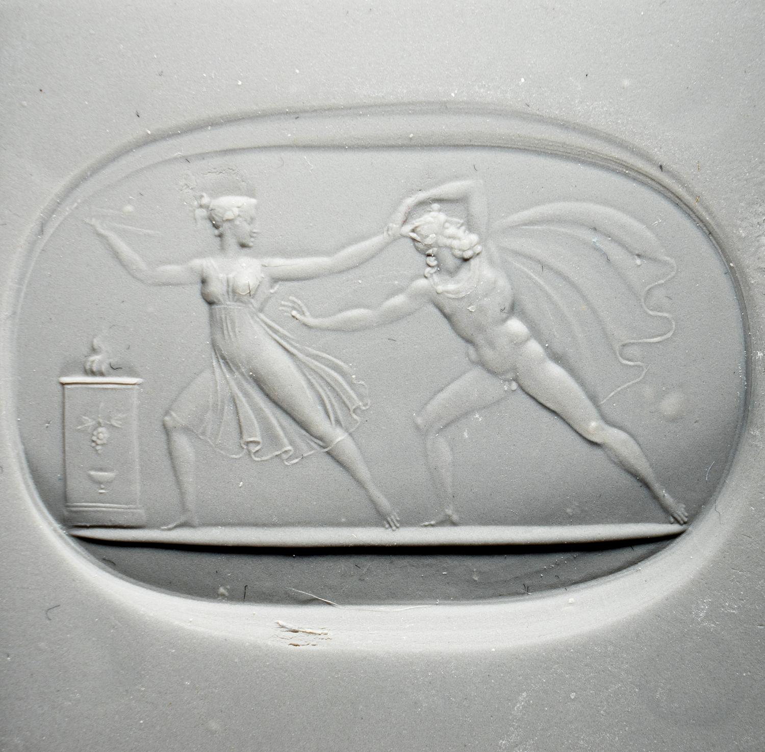 A Neoclassical Carnelian Intaglio with Cyanippus Dragged by his Daughter Cyane to the Alter