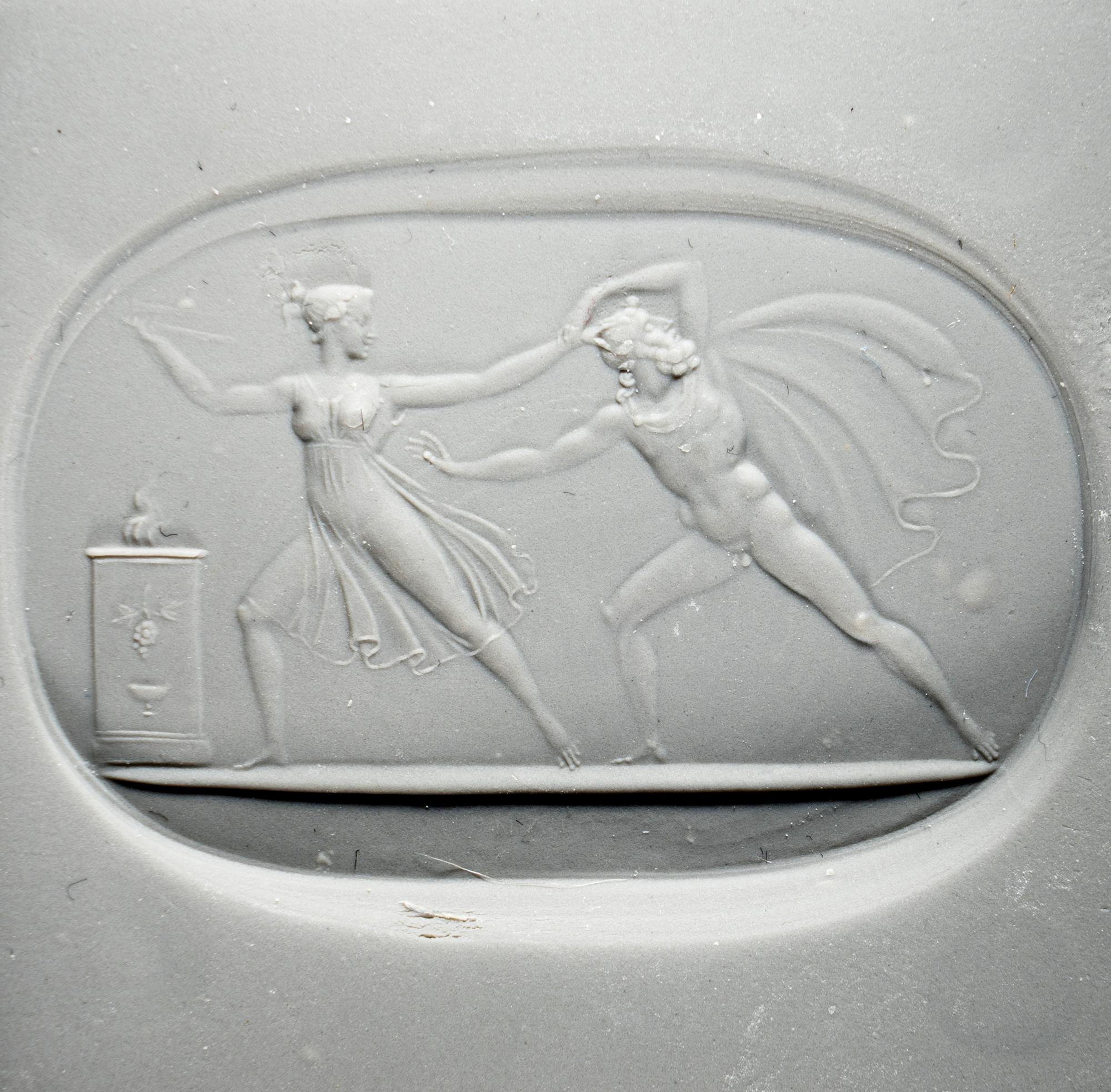 A Neoclassical Carnelian Intaglio with Cyanippus Dragged by his Daughter Cyane to the Alter