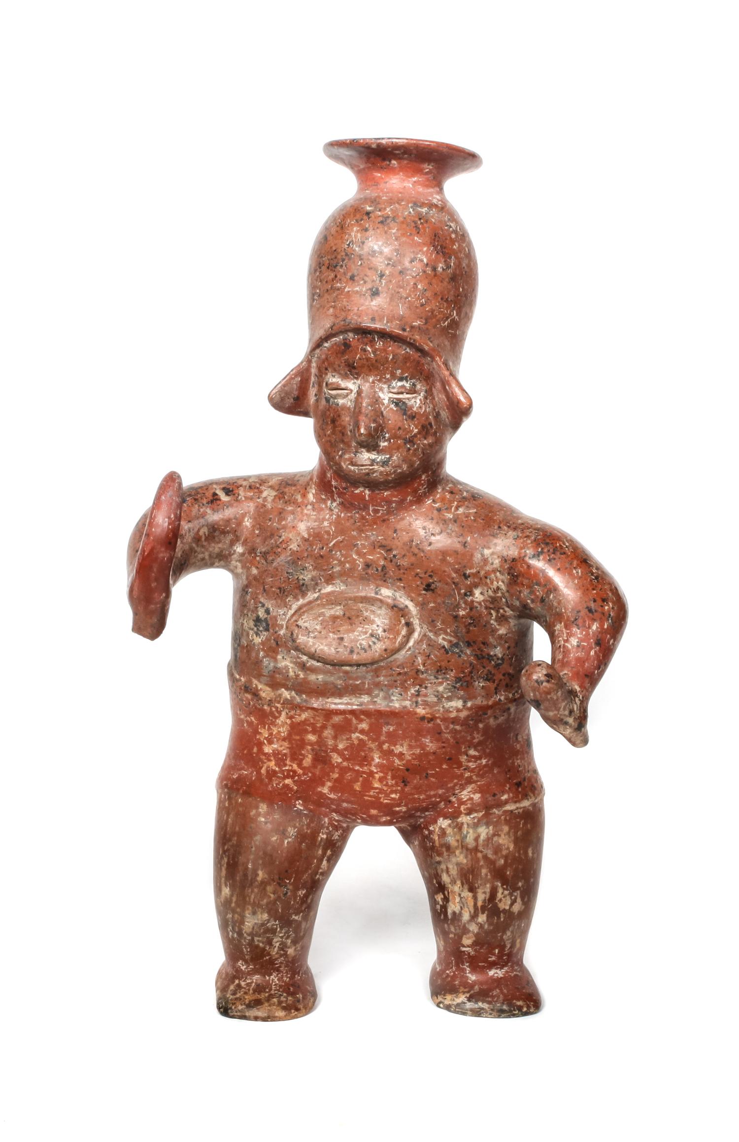 Colima Standing Figure Height 17 1/2 x width 10 x depth 5 inches