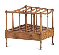 An English Satinwood and Rosewood Canterbury