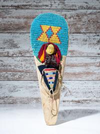 Plateau Beaded Hide Doll Cradle
