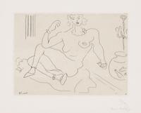 Henri Matisse (French, 1869–1954) — Nu assis sur le sol, un coude posé sur la jambe , 1929