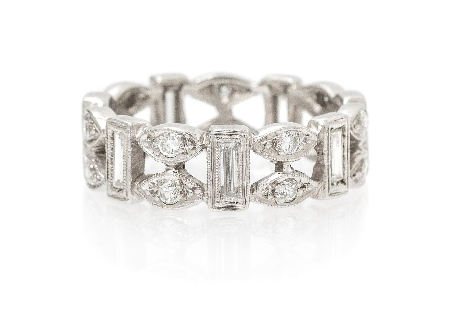 A Vintage Platinum and Diamond Eternity Band, 4.00 dwts.