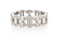 A Vintage Platinum and Diamond Eternity Band, 4.00 dwts.