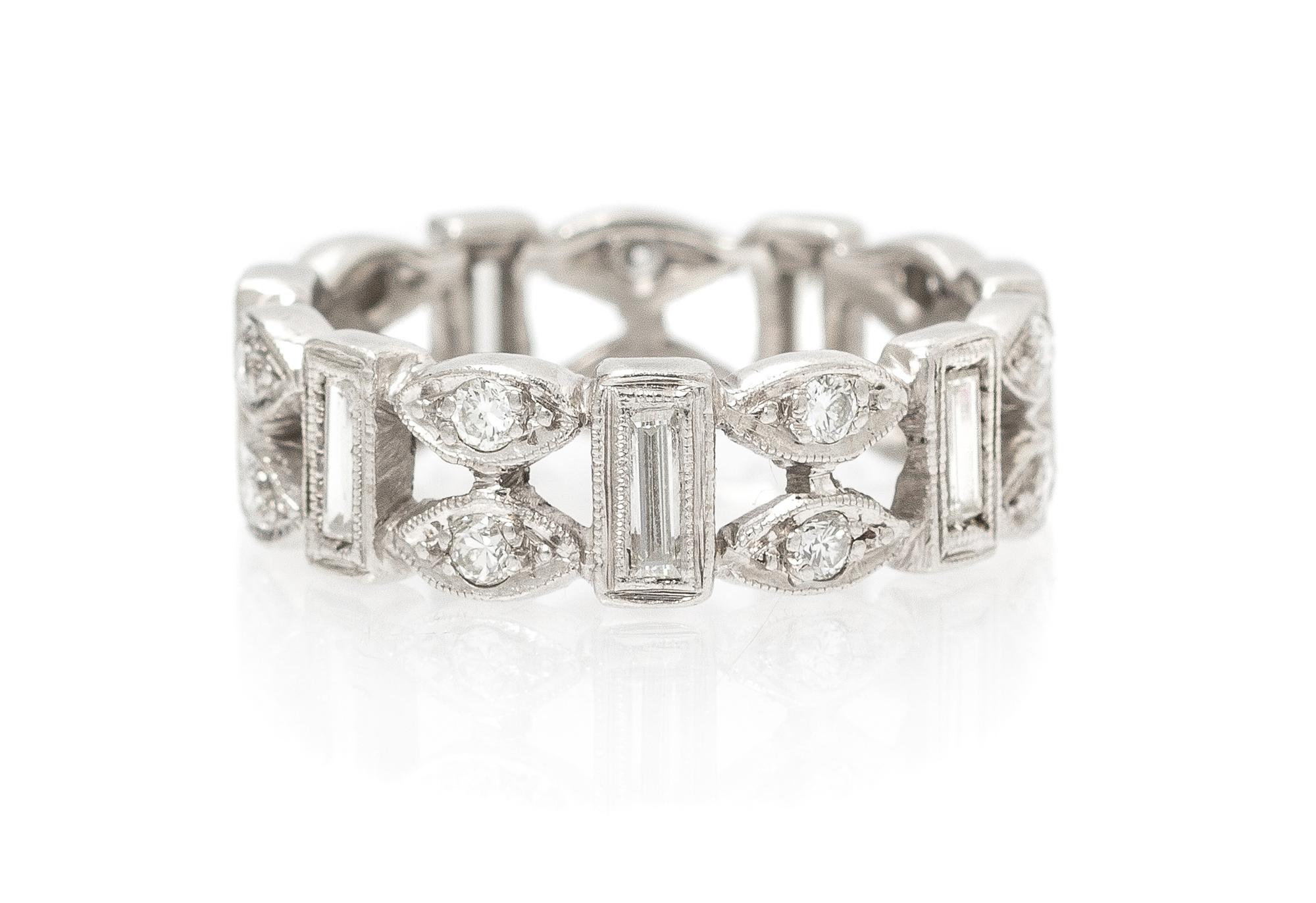 A Vintage Platinum and Diamond Eternity Band, 4.00 dwts.