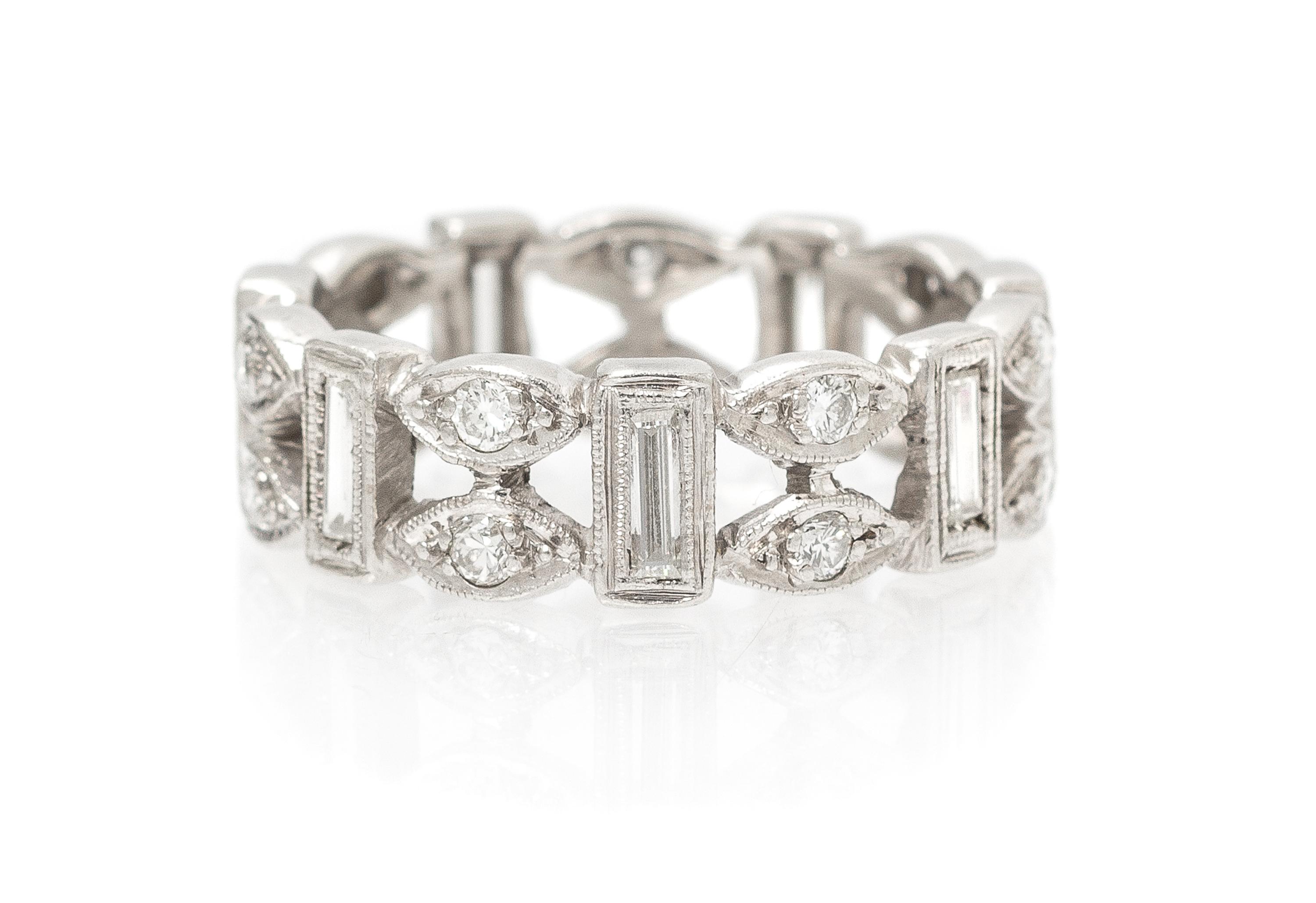 A Vintage Platinum and Diamond Eternity Band, 4.00 dwts.