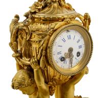 A Louis XV Style Gilt Bronze Mantel Clock