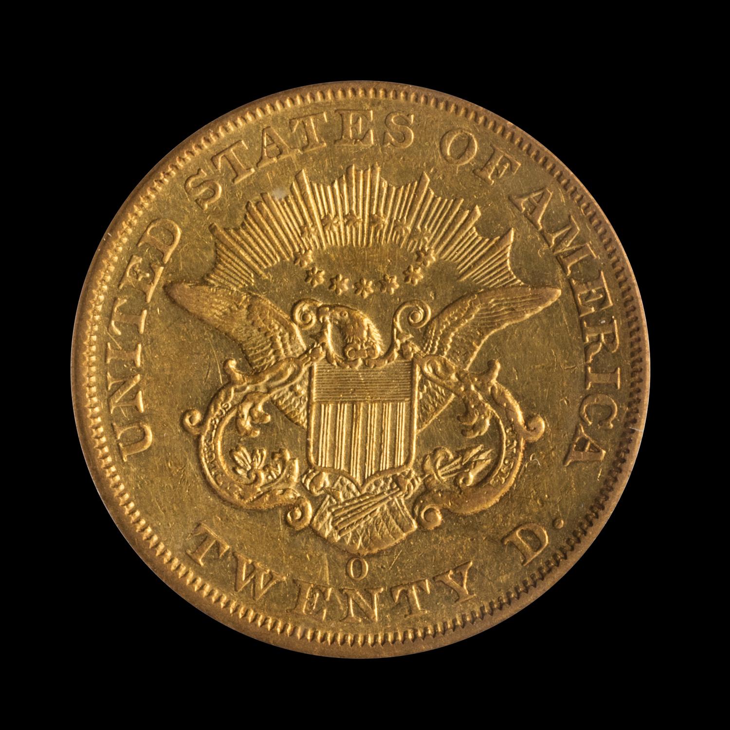 A United States 1852-O Liberty Head $20 Gold Coin