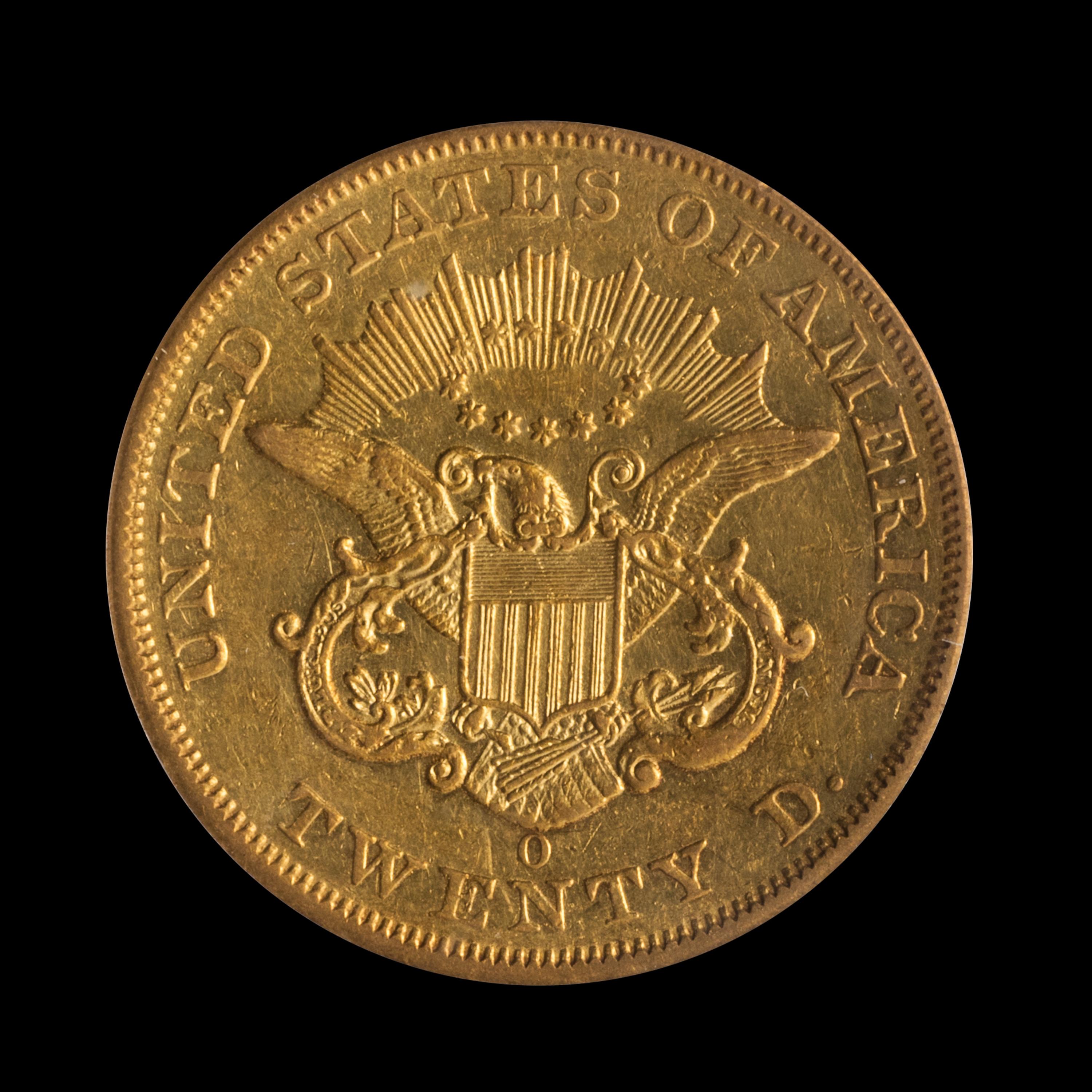 A United States 1852-O Liberty Head $20 Gold Coin