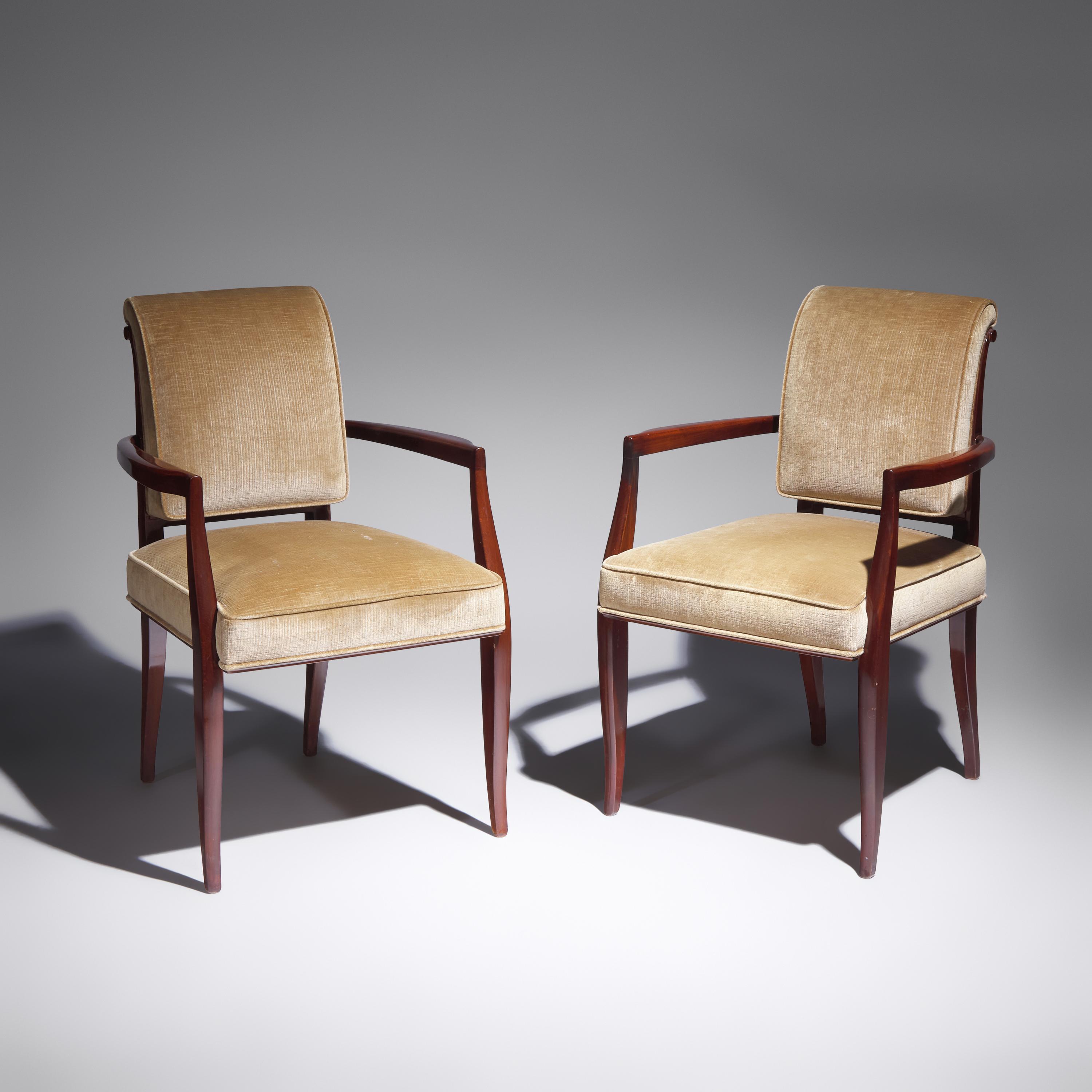 Émile-Jacques Ruhlmann (French, 1879-1933) — Pair of Drouant chairs, designed 1925