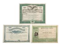 [WESTERN AMERICANA]. A group of 36 stock certificates for mining and petroleum companies.