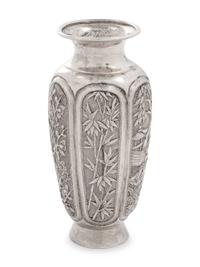 A Chinese Export Petite Silver Vase