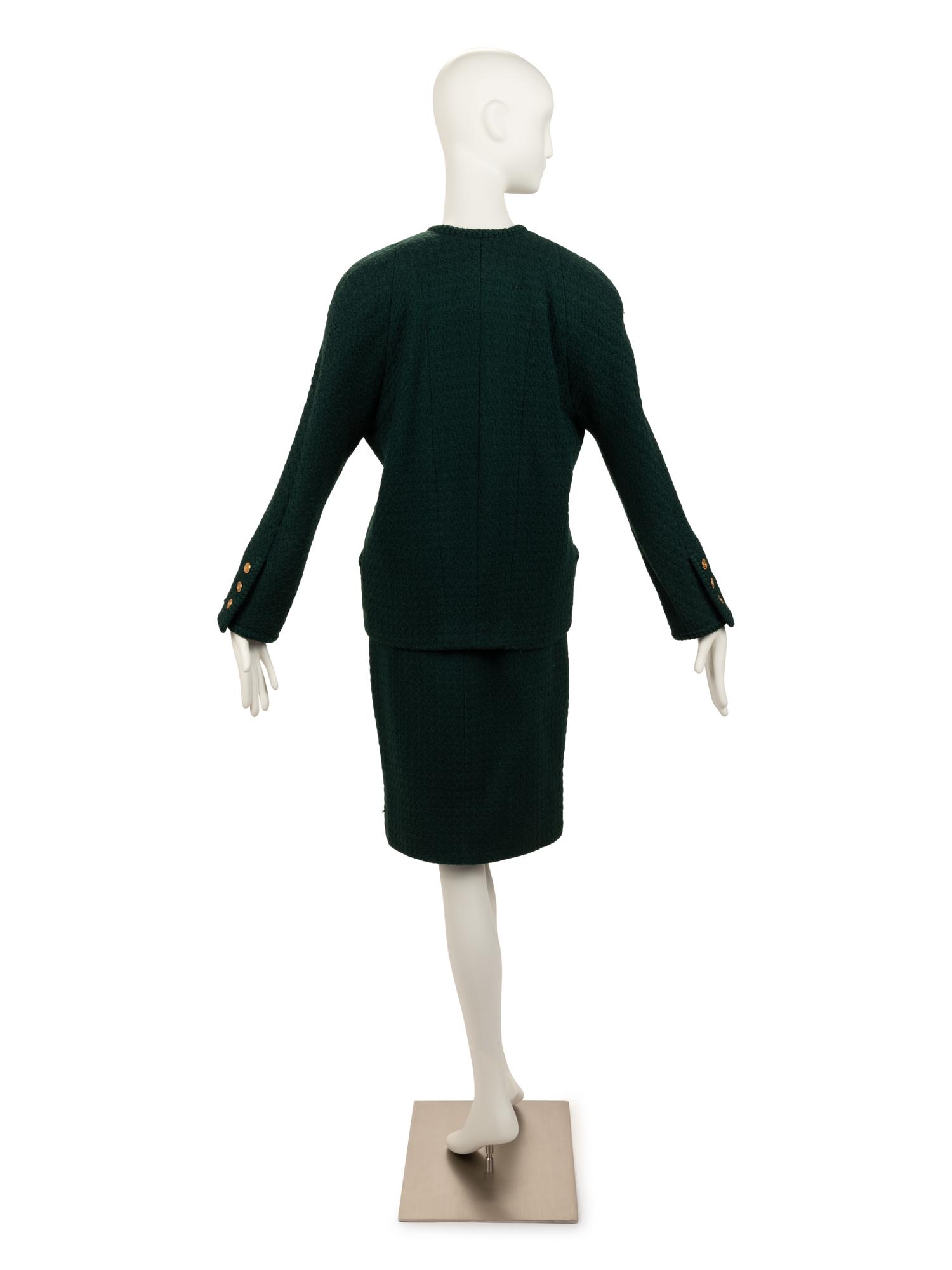 Chanel Green Skirt Suit, 1980-90s