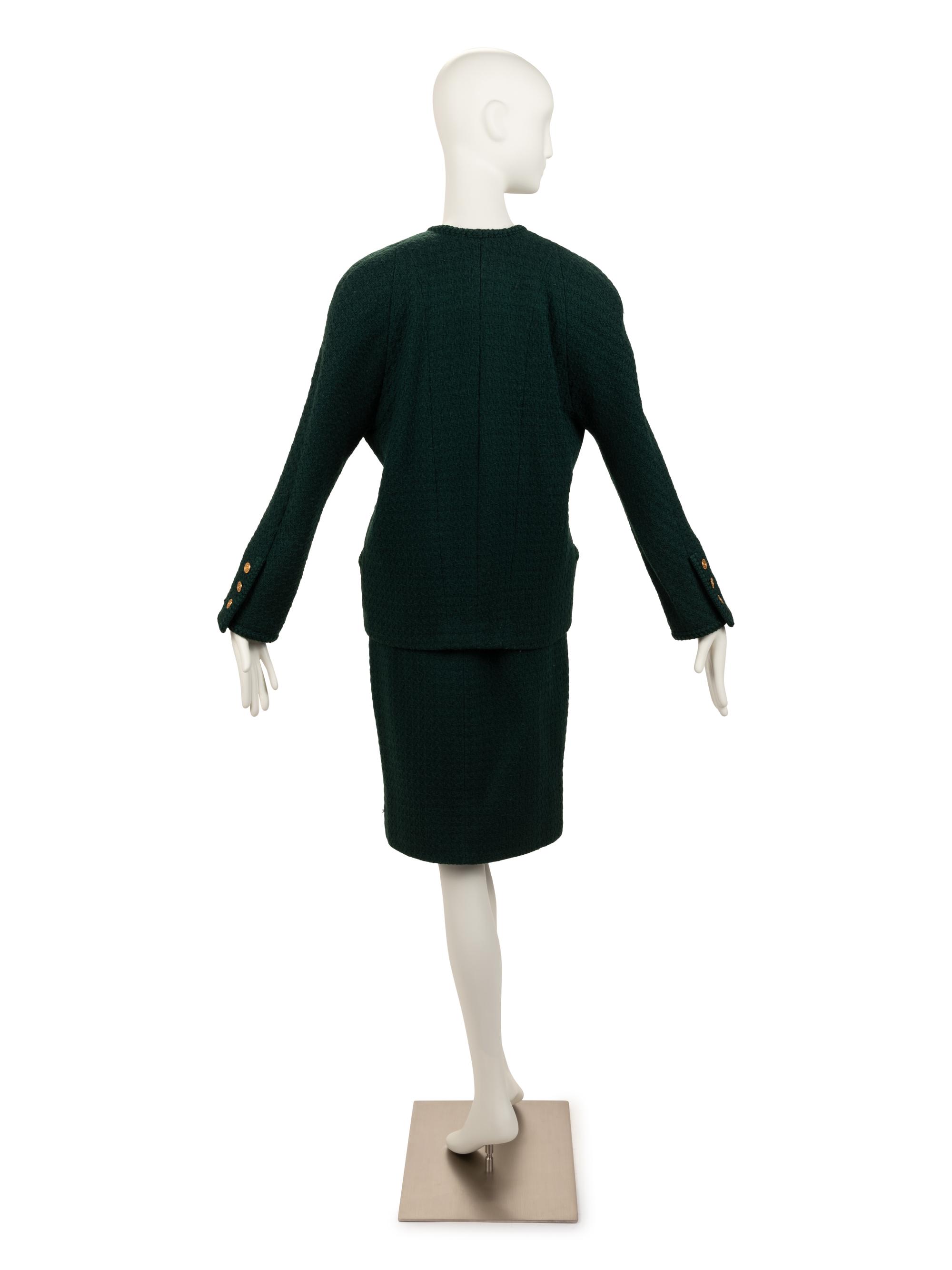 Chanel Green Skirt Suit, 1980-90s