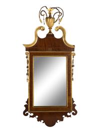 A George III Style Parcel-Gilt Mahogany Mirror