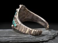 Navajo Turquoise Cluster Ingot Cuff Bracelet, Collected by Hoffman Birney (1891-1958)