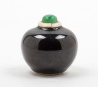 A Mirror Black Glazed Porcelain Jarlet Height 2 1/4 inches.