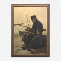 Dionisio Baixeras Verdaguer (Spanish, 1862-1943) Unhooking the Fish