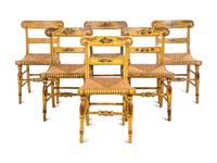 A Set of Six Painted Hitchcock Chairs