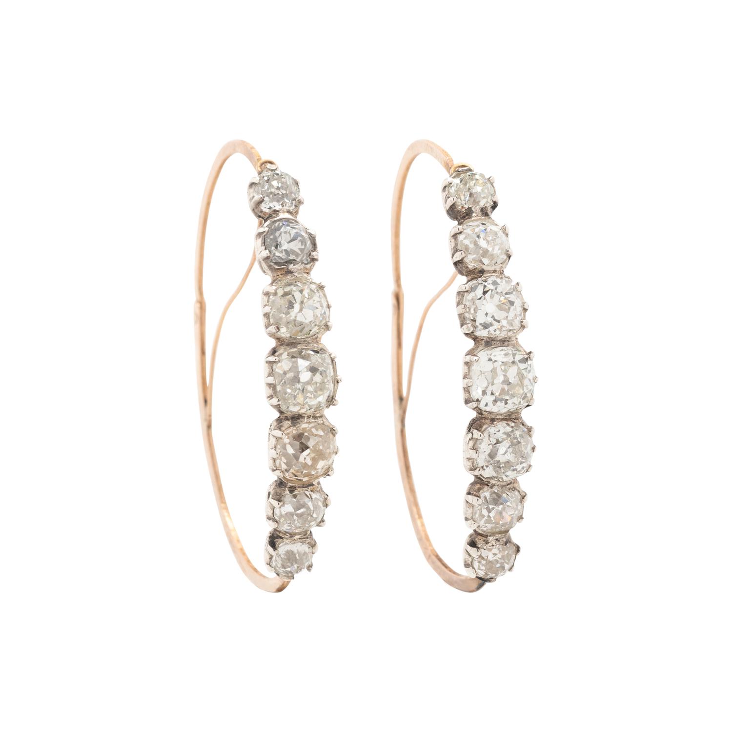 GEORGIAN, FRENCH, DIAMOND POISSARDE EARRINGS
