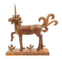 A Carved Wood Unicorn