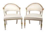 A Pair of Gustavian Style Painted Chairs — 19TH CENTURY