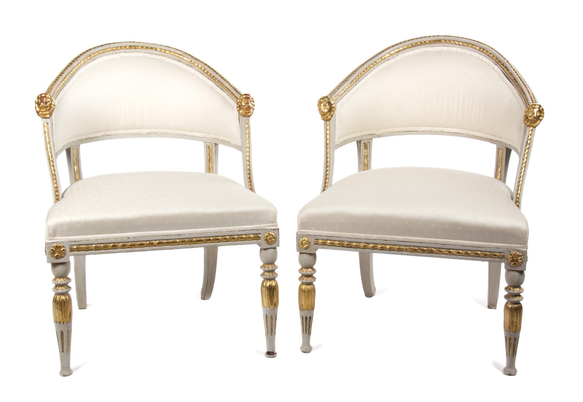 A Pair of Gustavian Style Painted Chairs — 19TH CENTURY