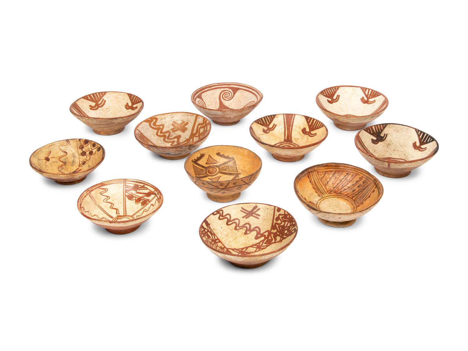 Eleven Carchi-Narino Painted Pottery Bowls