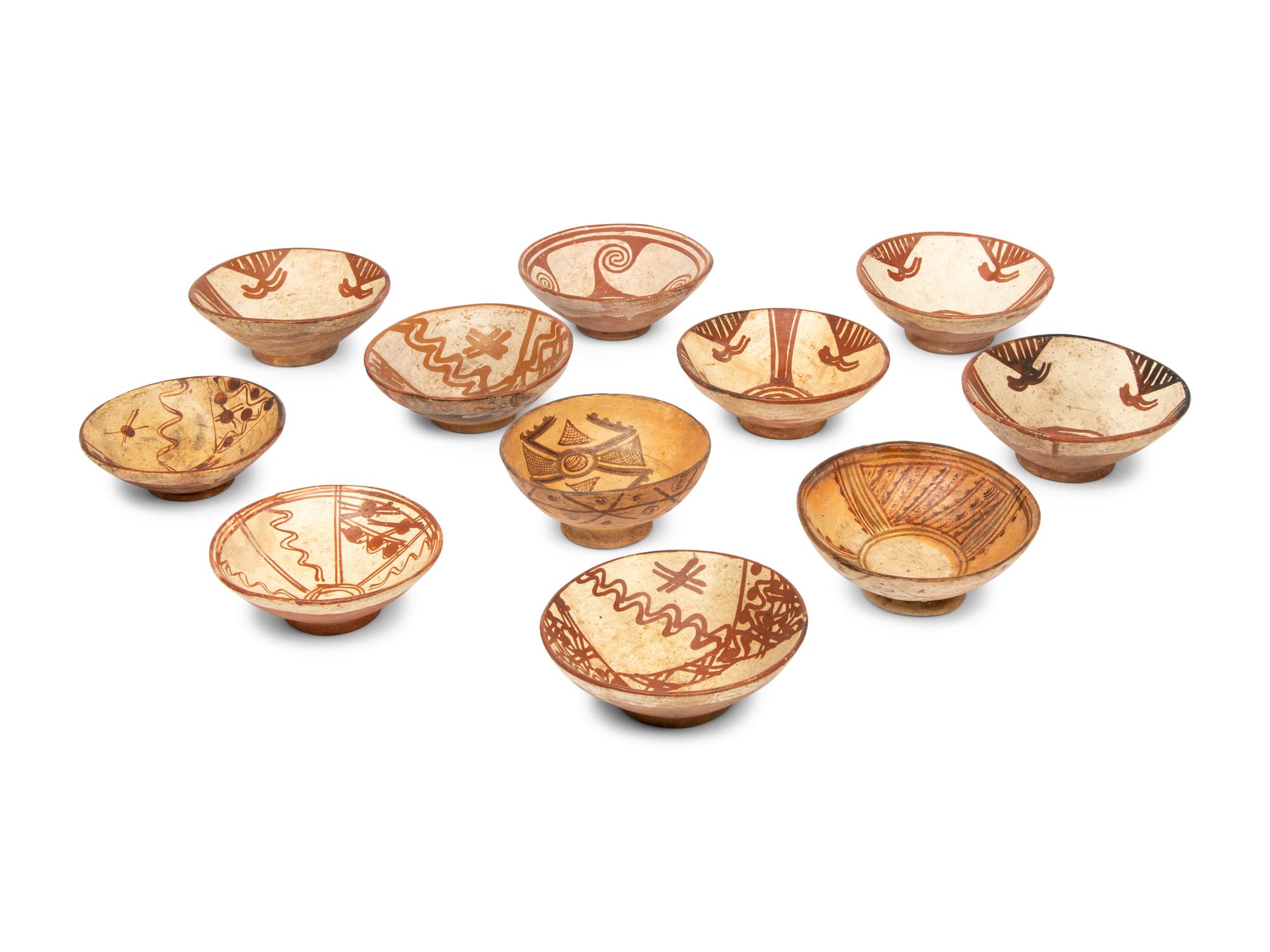 Eleven Carchi-Narino Painted Pottery Bowls