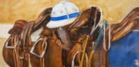 Polo Saddles and Helmet and Polo Barn Door (two works), 1994