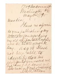 [CIVIL WAR - NAVY]. A group of 9 documents related to Robert Coster and his efforts to confirm the identity of the man who lashed Rear Admiral David G. Farragut to the rigging of the Hartford at the Battle of Mobile Bay.