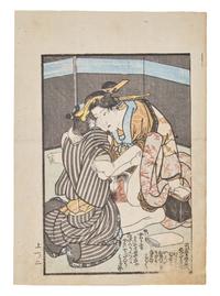 A Group of Japanese Woodblock Shunga Prints, 19th Century