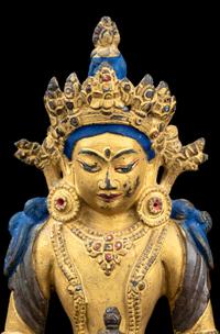 A Sino-Tibetan Parcel Gilt Bronze Figure of an Amitayus