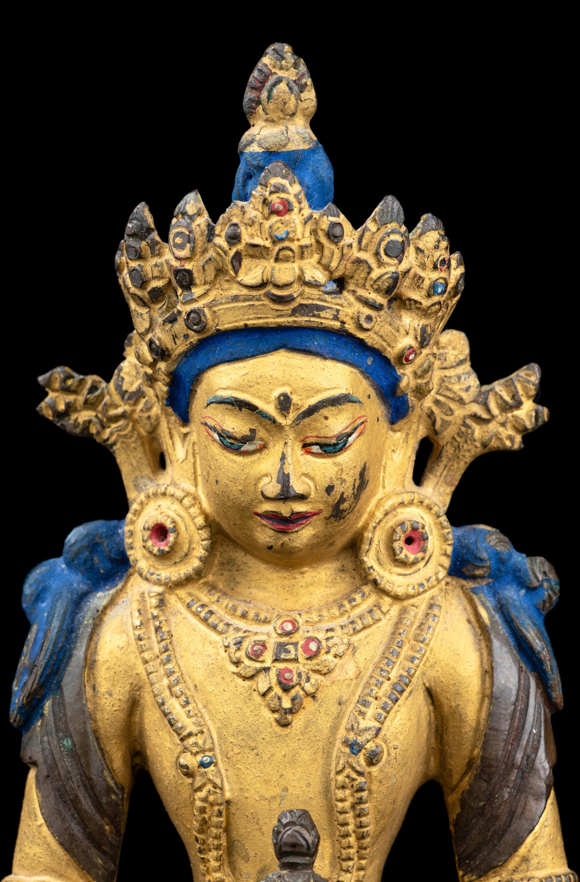 A Sino-Tibetan Parcel Gilt Bronze Figure of an Amitayus
