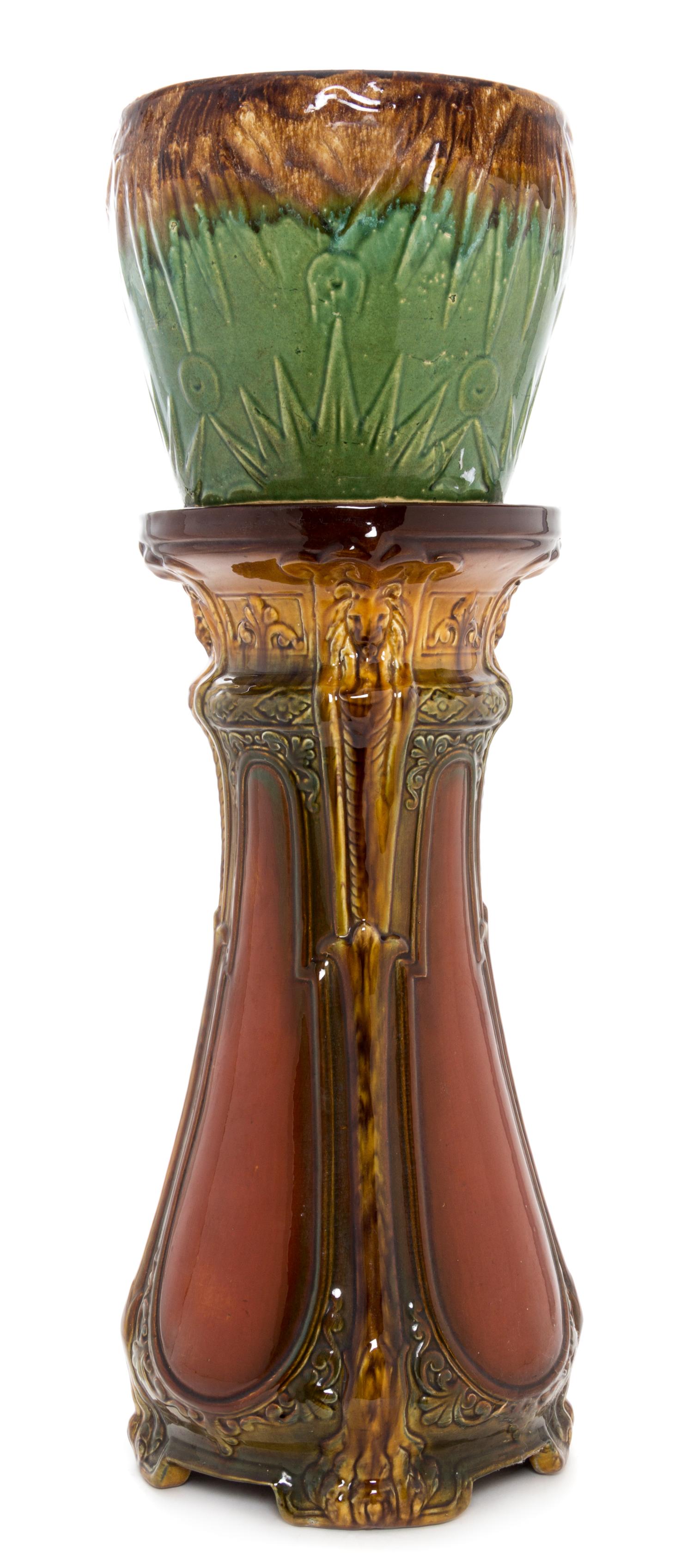 An American Art Pottery Jardiniere on Stand, likely McCoy Height overall 31 inches.