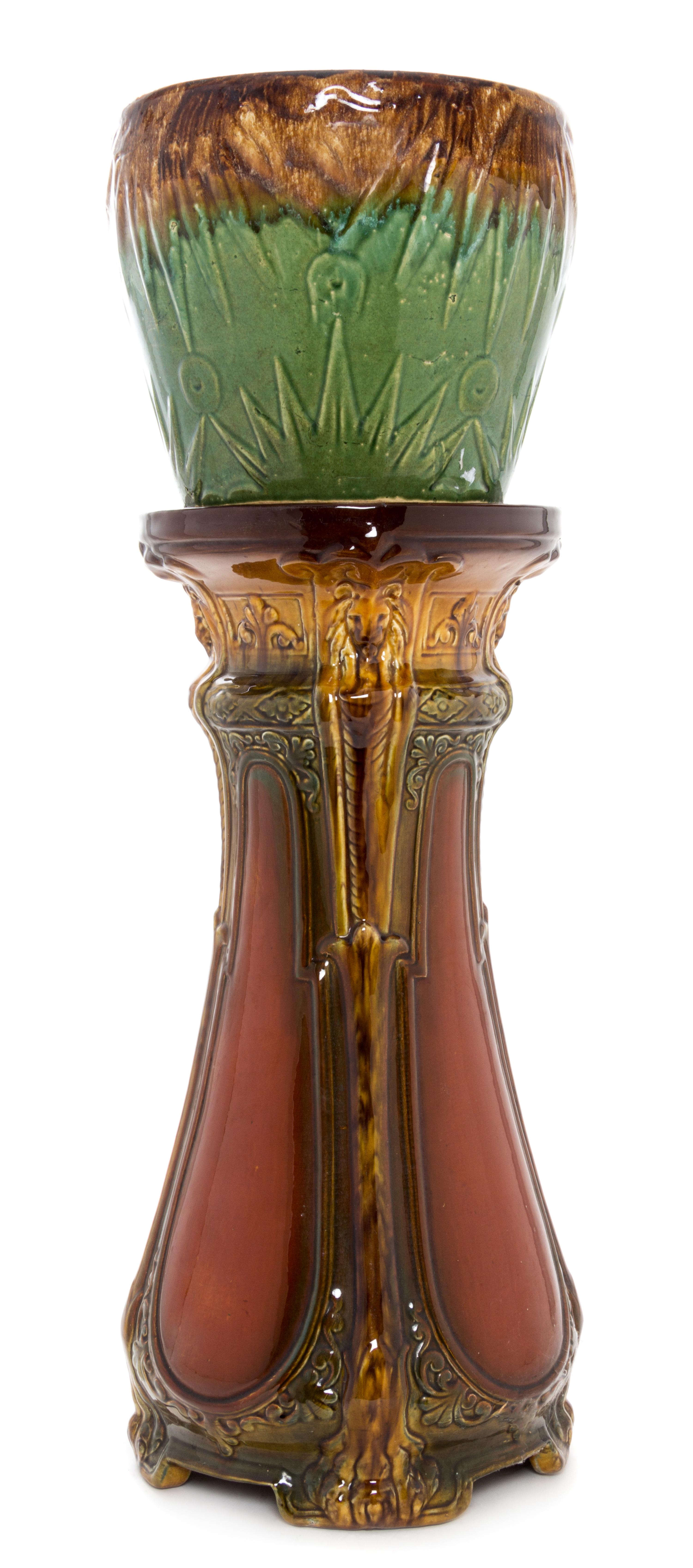 An American Art Pottery Jardiniere on Stand, likely McCoy Height overall 31 inches.