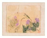 Six Chinese Paintings Depicting Flowers