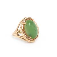 NEPHRITE AND YELLOW GOLD RING