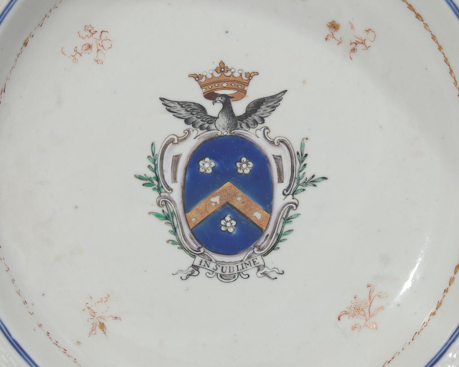 A group of ten Chinese Export porcelain tablewares from the "Reid Service," made for the French or English Market, circa 1770-1785