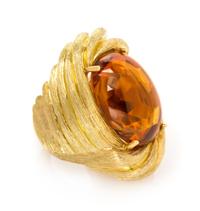 An 18 Karat Yellow Gold and Citrine Ring, Henry Dunay, 19.35 dwts.