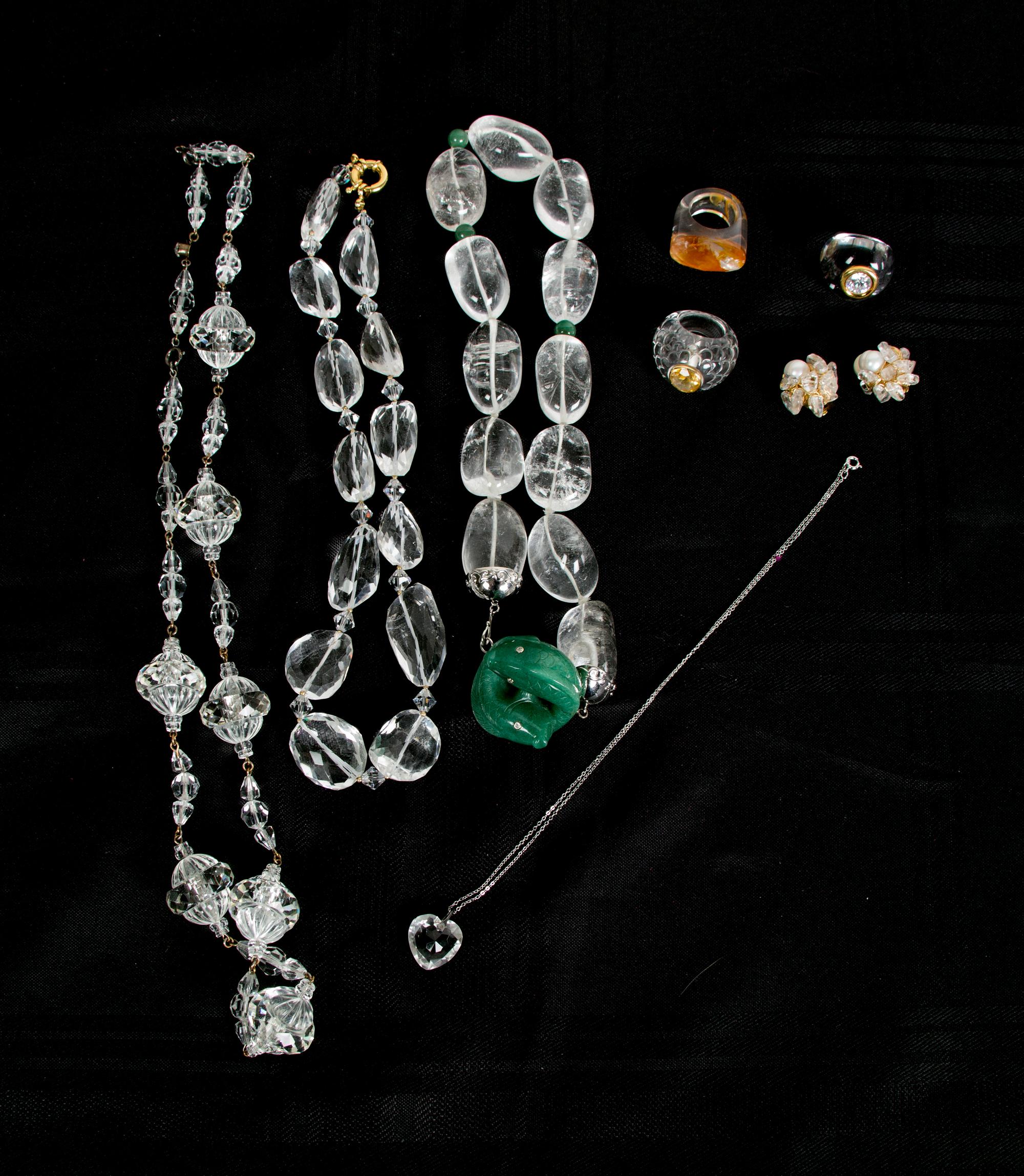 An Assortment of Crystal and Glass Jewelry,