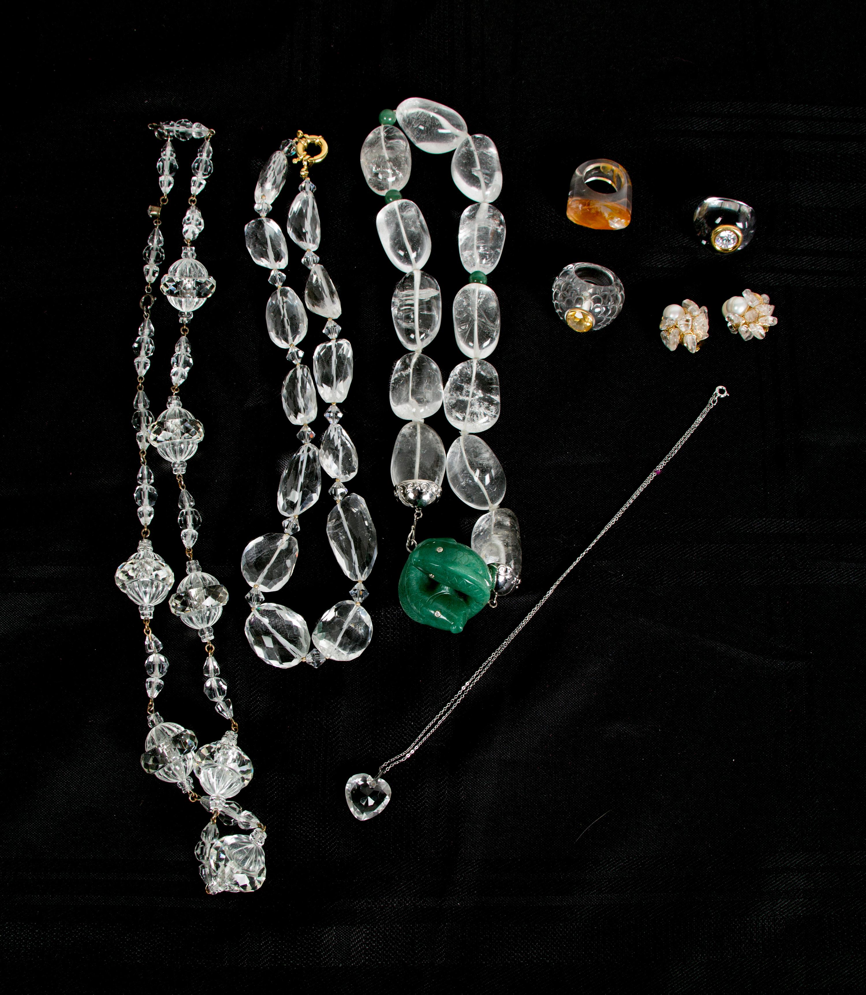 An Assortment of Crystal and Glass Jewelry,